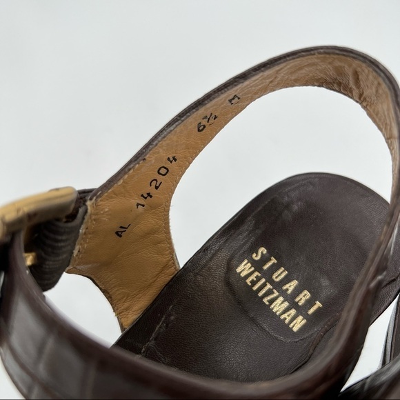 STUART Weitzman leather heel Strap sandals size 6.5 - Picture 4 of 8